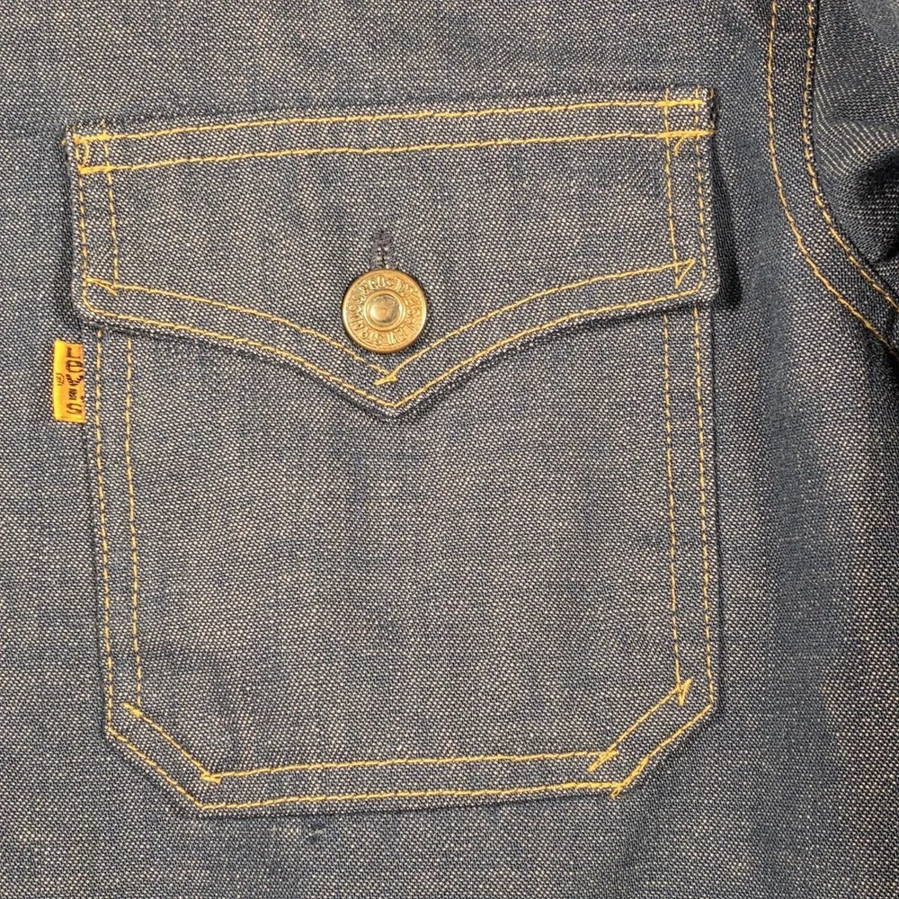 Vintage Levi's Denim Jean Chore Jacket Men's Medium Button Up Orange Tab Pockets - Picture 11 of 16
